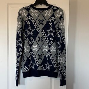 Men's Gray Dallas Cowboys Candy Cane Repeat Sweater